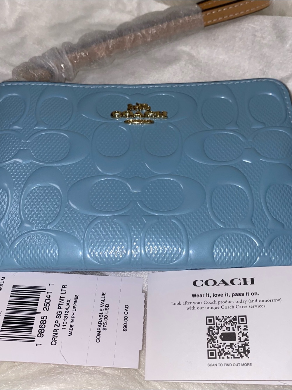 Coach leather Corner Zip Wristlet In Signature Leather New - Picture 2 of 12